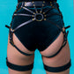 Jolene Leather Strap On Harness with Garters