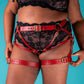 Jolene Leather Strap On Harness with Garters