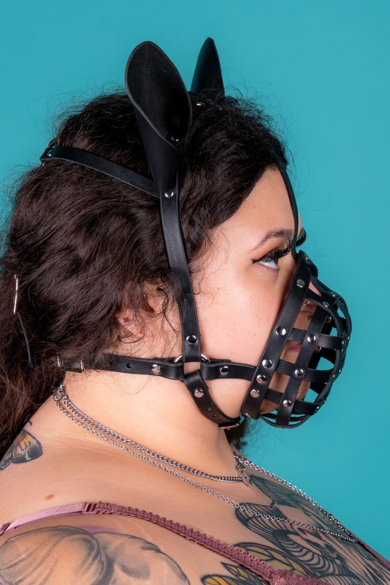 Snub-Nosed Leather Pup Mask