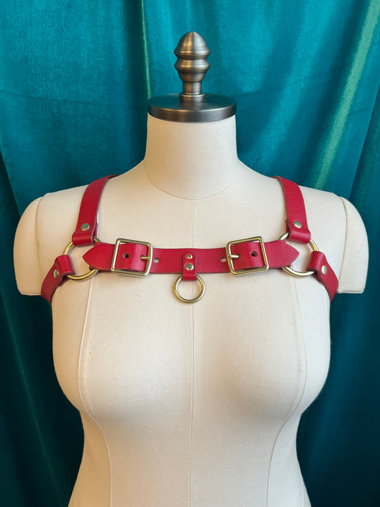 Red Lexi Bulldog Harness Sample