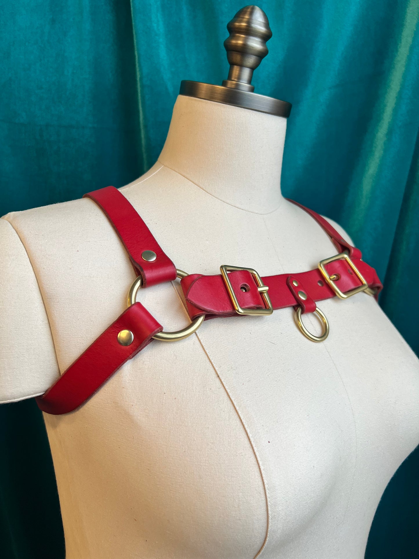 Red Lexi Bulldog Harness Sample