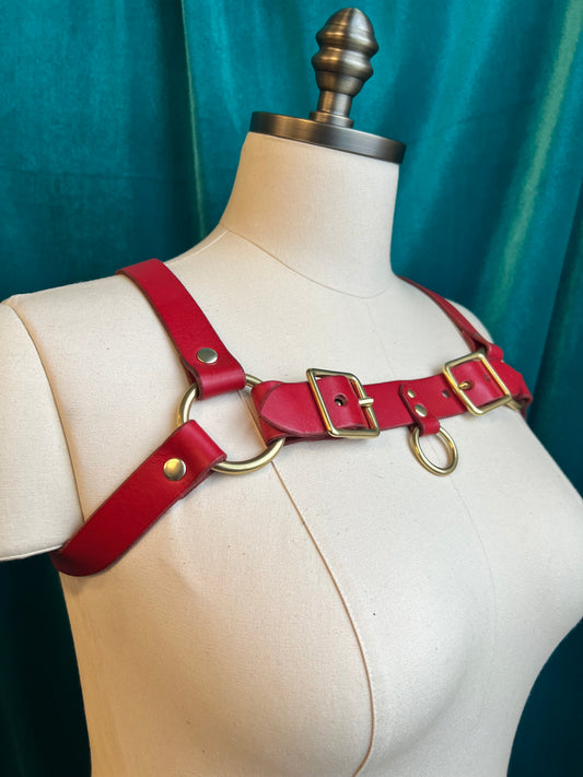 Red Lexi Bulldog Harness Sample