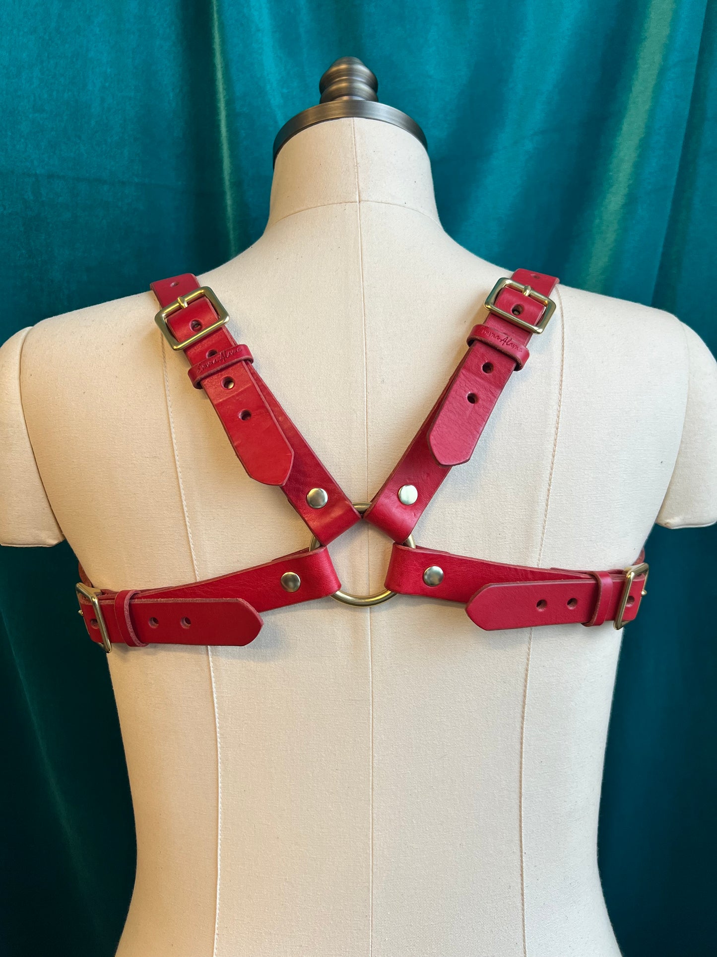 Red Lexi Bulldog Harness Sample