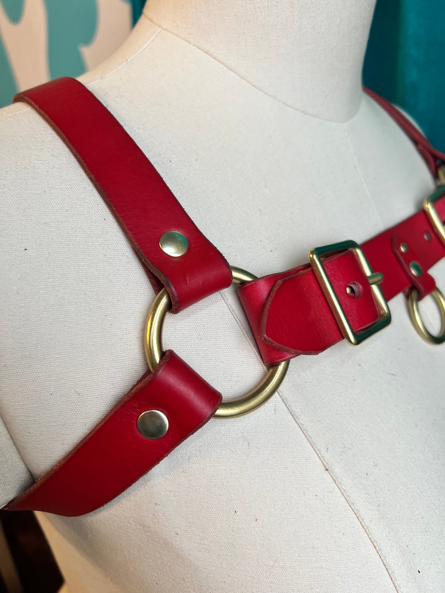 Red Lexi Bulldog Harness Sample